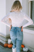 Star Embellished Sheer Mesh Long Sleeve Top